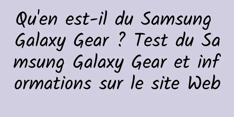 Qu'en est-il du Samsung Galaxy Gear ? Test du Samsung Galaxy Gear et informations sur le site Web