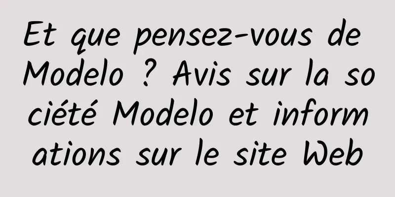 Et que pensez-vous de Modelo ? Avis sur la société Modelo et informations sur le site Web