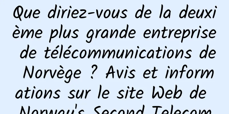 Que diriez-vous de la deuxième plus grande entreprise de télécommunications de Norvège ? Avis et informations sur le site Web de Norway's Second Telecom