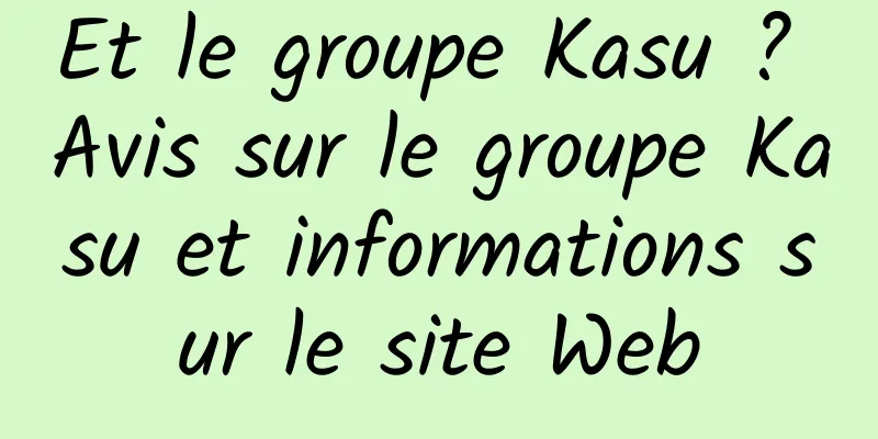 Et le groupe Kasu ? Avis sur le groupe Kasu et informations sur le site Web