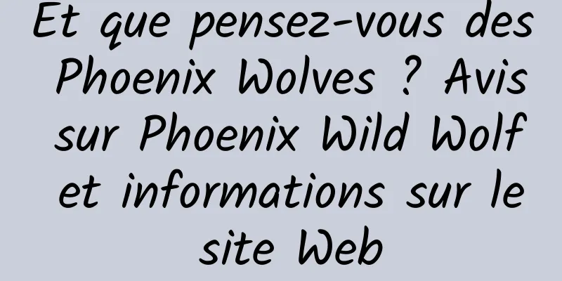Et que pensez-vous des Phoenix Wolves ? Avis sur Phoenix Wild Wolf et informations sur le site Web