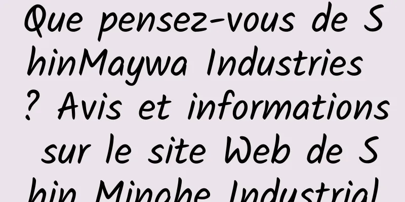 Que pensez-vous de ShinMaywa Industries ? Avis et informations sur le site Web de Shin Minghe Industrial