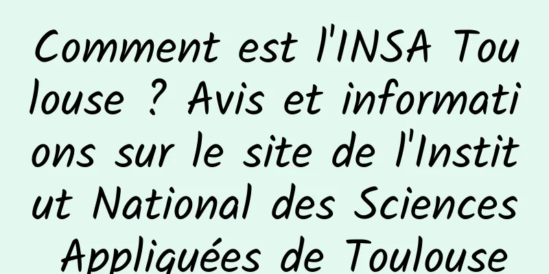 Comment est l'INSA Toulouse ? Avis et informations sur le site de l'Institut National des Sciences Appliquées de Toulouse