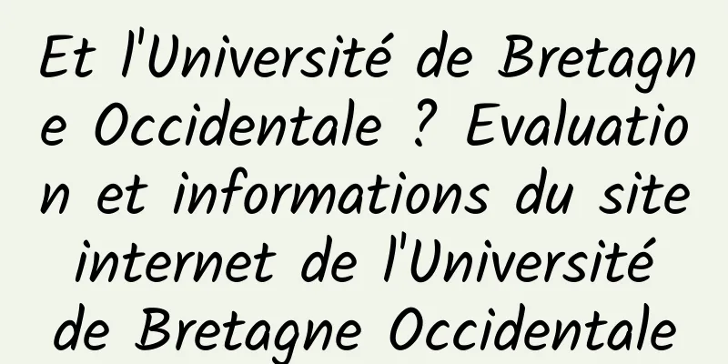 Et l'Université de Bretagne Occidentale ? Evaluation et informations du site internet de l'Université de Bretagne Occidentale
