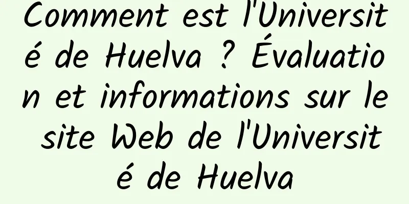 Comment est l'Université de Huelva ? Évaluation et informations sur le site Web de l'Université de Huelva