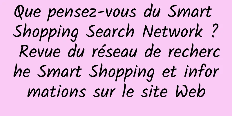 Que pensez-vous du Smart Shopping Search Network ? Revue du réseau de recherche Smart Shopping et informations sur le site Web
