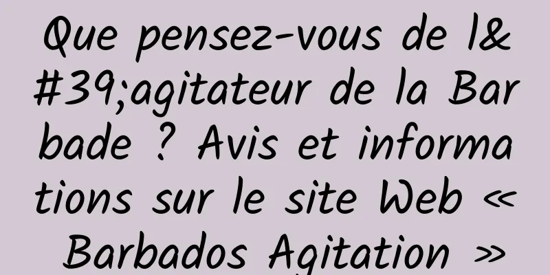 Que pensez-vous de l'agitateur de la Barbade ? Avis et informations sur le site Web « Barbados Agitation »