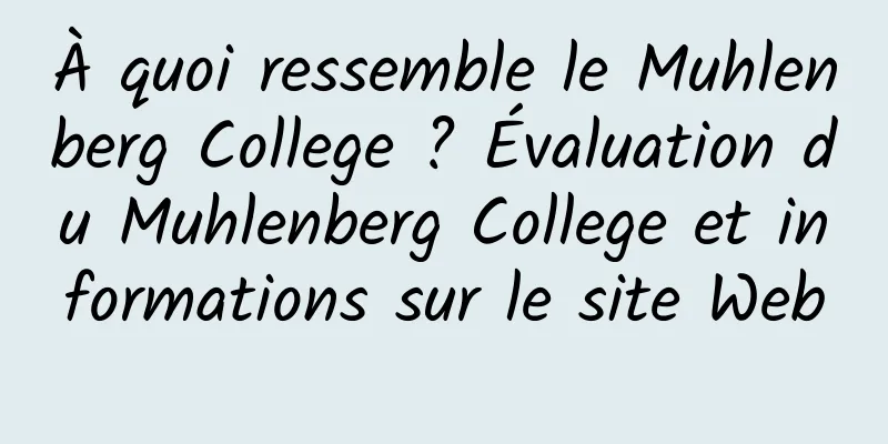 À quoi ressemble le Muhlenberg College ? Évaluation du Muhlenberg College et informations sur le site Web