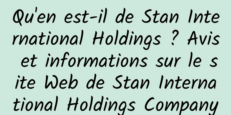 Qu'en est-il de Stan International Holdings ? Avis et informations sur le site Web de Stan International Holdings Company