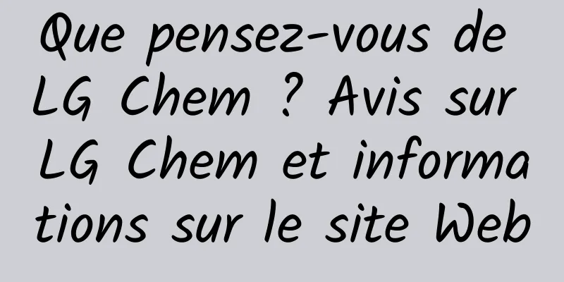 Que pensez-vous de LG Chem ? Avis sur LG Chem et informations sur le site Web