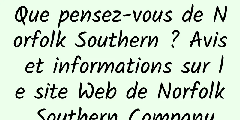 Que pensez-vous de Norfolk Southern ? Avis et informations sur le site Web de Norfolk Southern Company