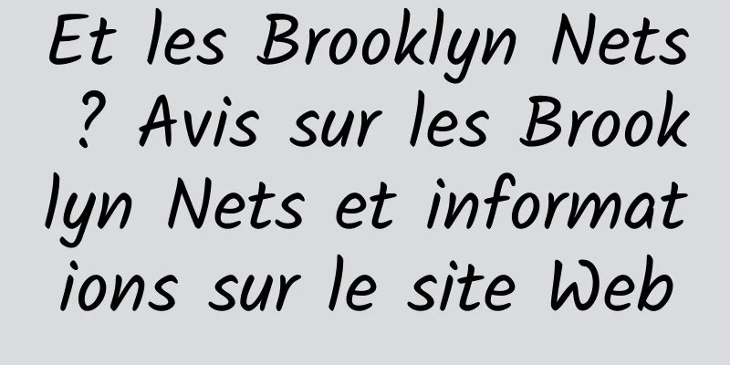 Et les Brooklyn Nets ? Avis sur les Brooklyn Nets et informations sur le site Web