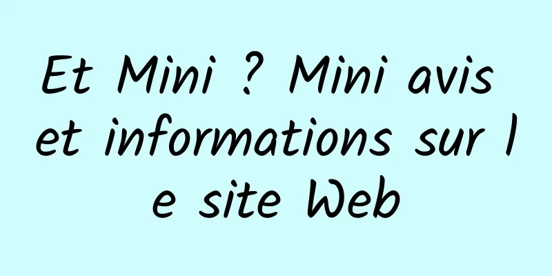 Et Mini ? Mini avis et informations sur le site Web