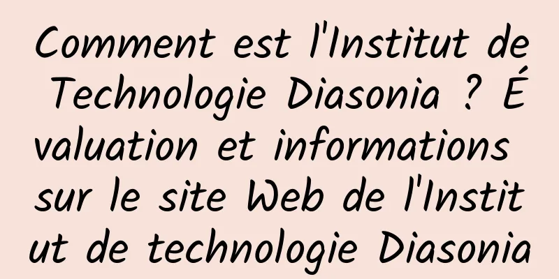 Comment est l'Institut de Technologie Diasonia ? Évaluation et informations sur le site Web de l'Institut de technologie Diasonia