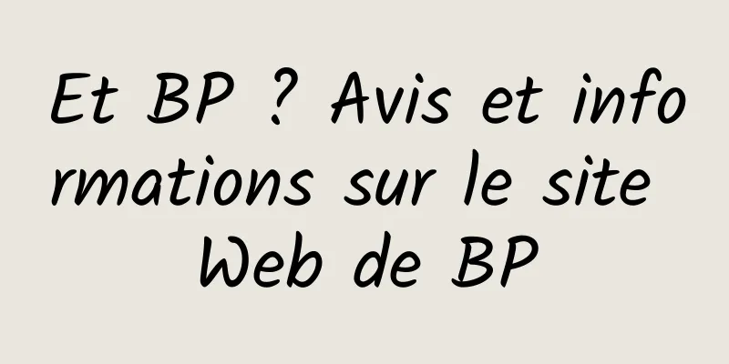 Et BP ? Avis et informations sur le site Web de BP