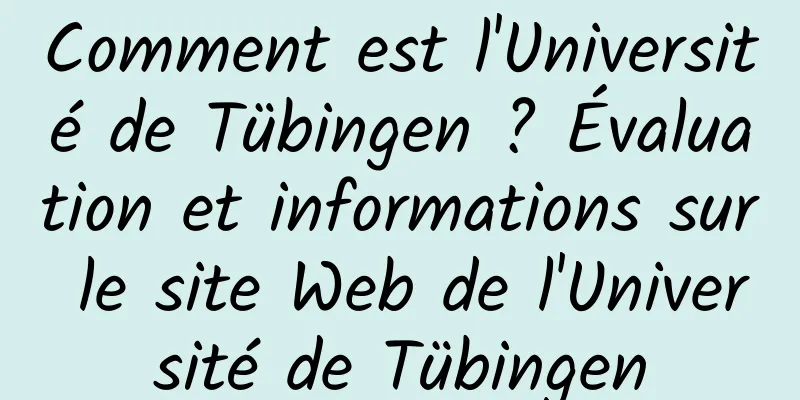 Comment est l'Université de Tübingen ? Évaluation et informations sur le site Web de l'Université de Tübingen