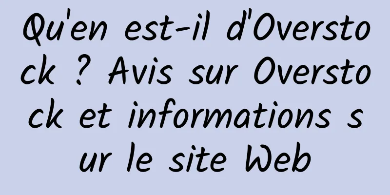 Qu'en est-il d'Overstock ? Avis sur Overstock et informations sur le site Web