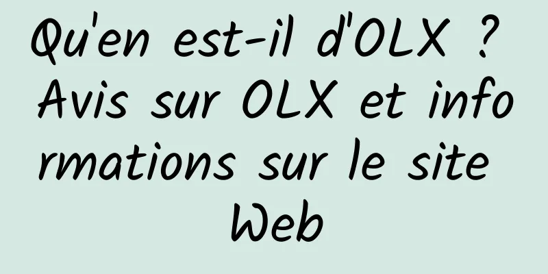 Qu'en est-il d'OLX ? Avis sur OLX et informations sur le site Web