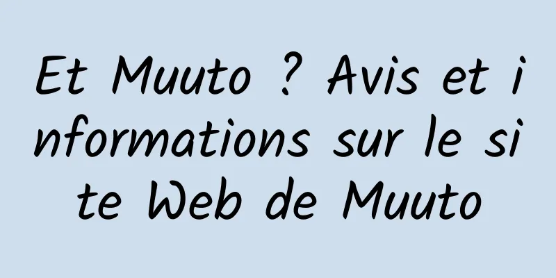 Et Muuto ? Avis et informations sur le site Web de Muuto