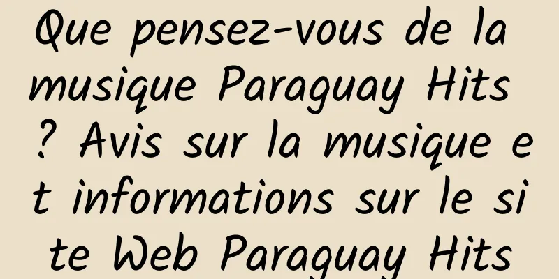 Que pensez-vous de la musique Paraguay Hits ? Avis sur la musique et informations sur le site Web Paraguay Hits