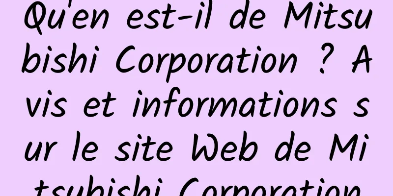 Qu'en est-il de Mitsubishi Corporation ? Avis et informations sur le site Web de Mitsubishi Corporation
