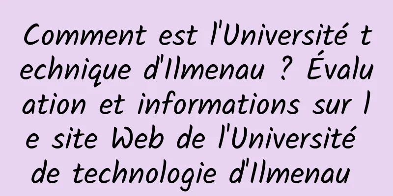 Comment est l'Université technique d'Ilmenau ? Évaluation et informations sur le site Web de l'Université de technologie d'Ilmenau 