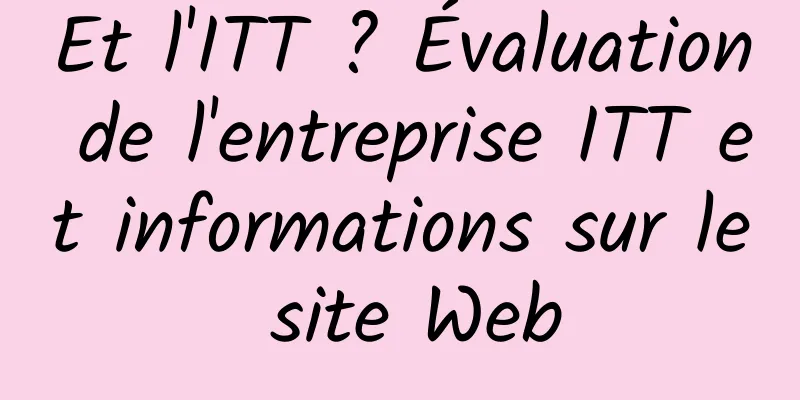 Et l'ITT ? Évaluation de l'entreprise ITT et informations sur le site Web