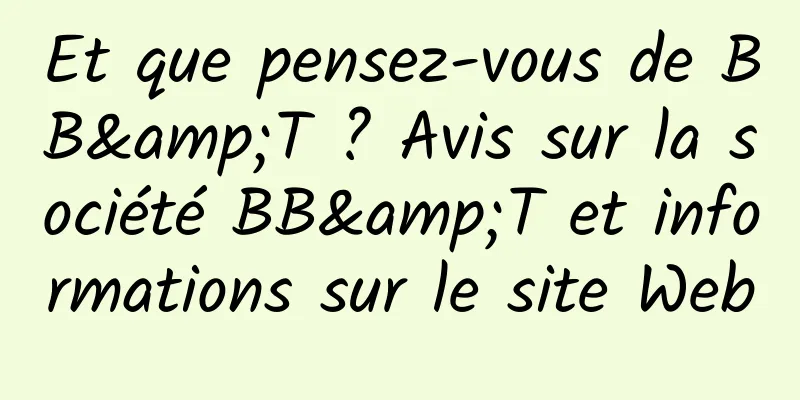 Et que pensez-vous de BB&T ? Avis sur la société BB&T et informations sur le site Web