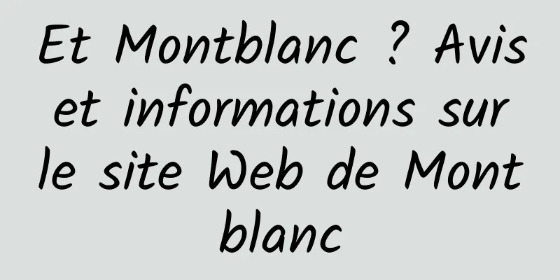 Et Montblanc ? Avis et informations sur le site Web de Montblanc
