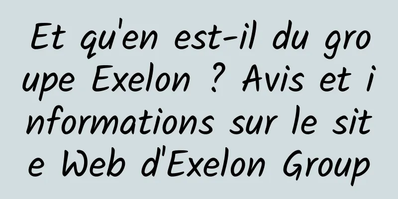 Et qu'en est-il du groupe Exelon ? Avis et informations sur le site Web d'Exelon Group