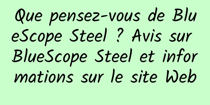 Que pensez-vous de BlueScope Steel ? Avis sur BlueScope Steel et informations sur le site Web