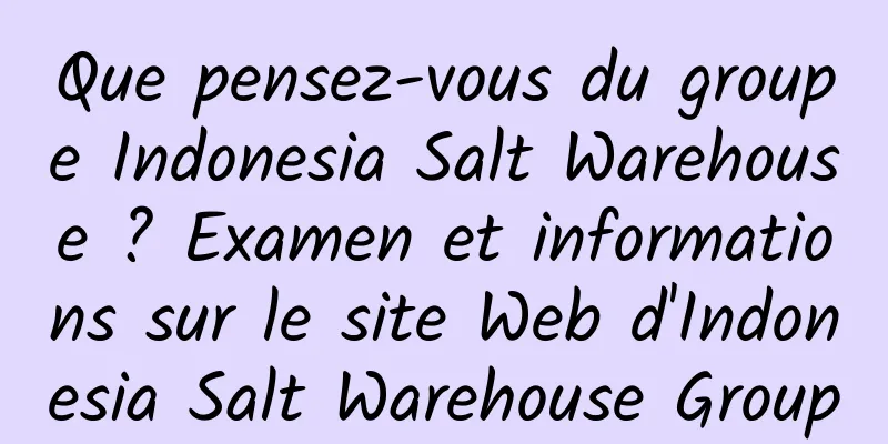 Que pensez-vous du groupe Indonesia Salt Warehouse ? Examen et informations sur le site Web d'Indonesia Salt Warehouse Group