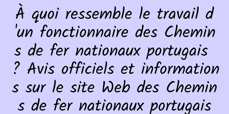 À quoi ressemble le travail d'un fonctionnaire des Chemins de fer nationaux portugais ? Avis officiels et informations sur le site Web des Chemins de fer nationaux portugais