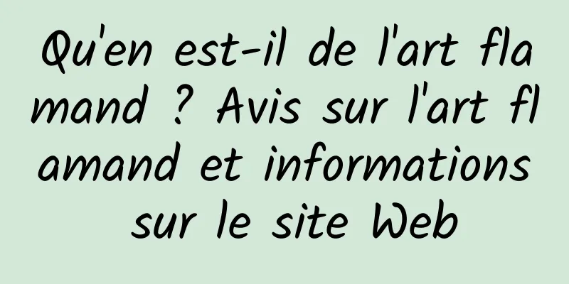 Qu'en est-il de l'art flamand ? Avis sur l'art flamand et informations sur le site Web