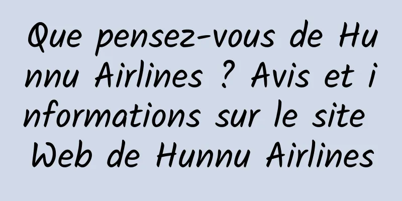 Que pensez-vous de Hunnu Airlines ? Avis et informations sur le site Web de Hunnu Airlines