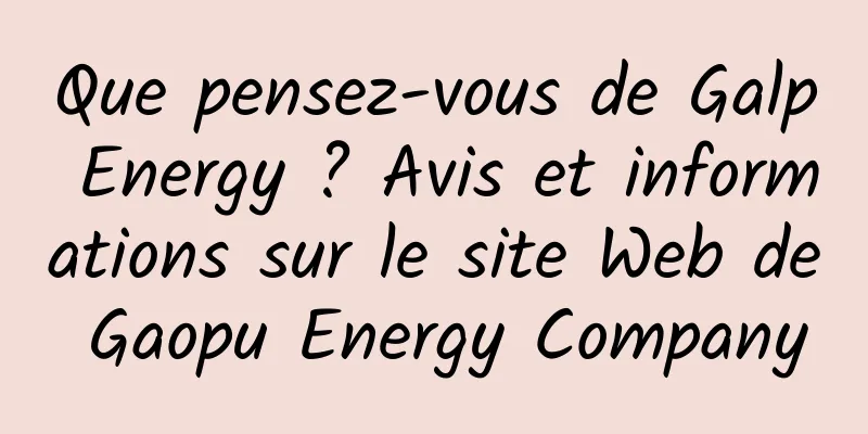 Que pensez-vous de Galp Energy ? Avis et informations sur le site Web de Gaopu Energy Company