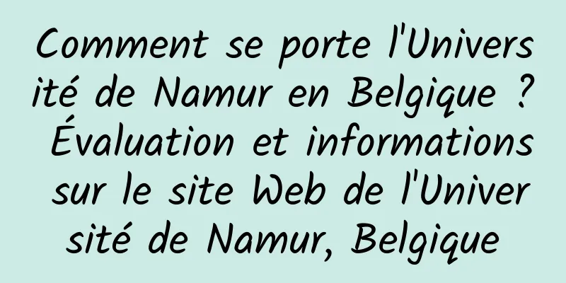 Comment se porte l'Université de Namur en Belgique ? Évaluation et informations sur le site Web de l'Université de Namur, Belgique