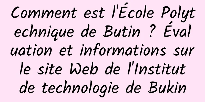 Comment est l'École Polytechnique de Butin ? Évaluation et informations sur le site Web de l'Institut de technologie de Bukin
