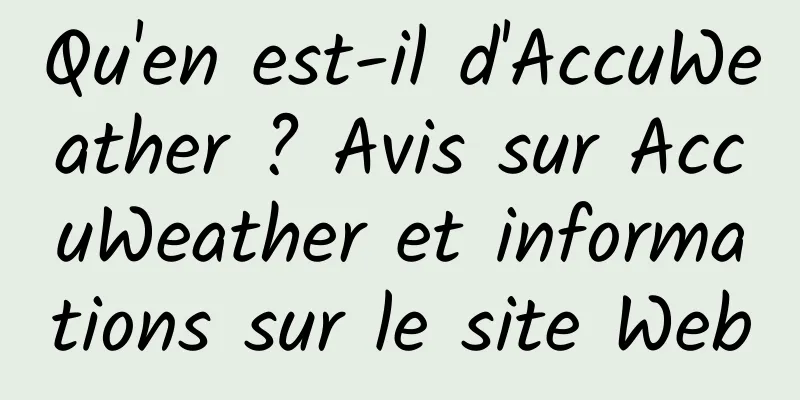 Qu'en est-il d'AccuWeather ? Avis sur AccuWeather et informations sur le site Web