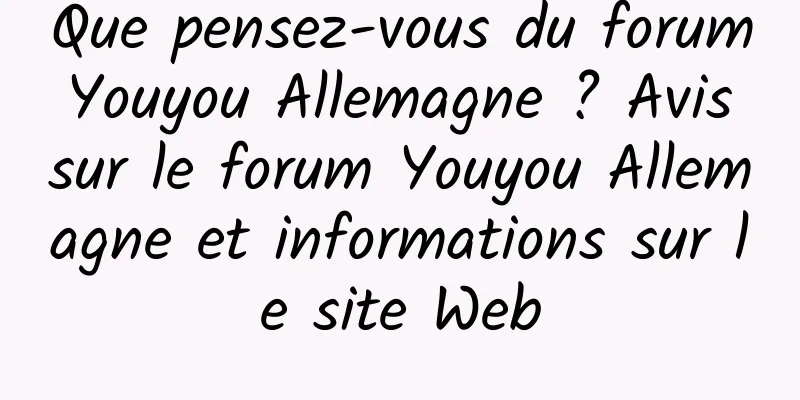 Que pensez-vous du forum Youyou Allemagne ? Avis sur le forum Youyou Allemagne et informations sur le site Web