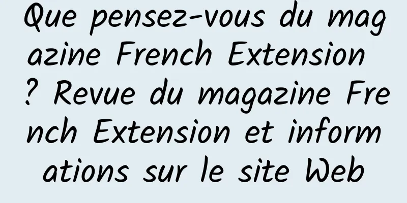 Que pensez-vous du magazine French Extension ? Revue du magazine French Extension et informations sur le site Web