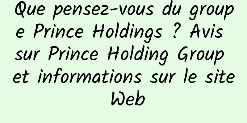 Que pensez-vous du groupe Prince Holdings ? Avis sur Prince Holding Group et informations sur le site Web