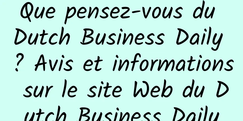 Que pensez-vous du Dutch Business Daily ? Avis et informations sur le site Web du Dutch Business Daily