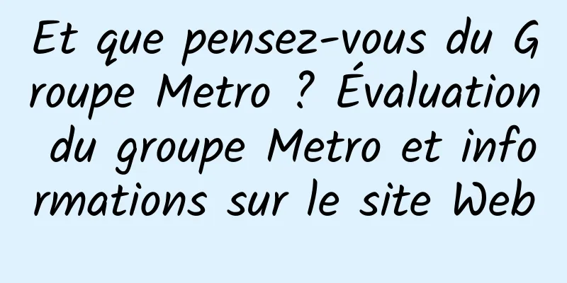 Et que pensez-vous du Groupe Metro ? Évaluation du groupe Metro et informations sur le site Web