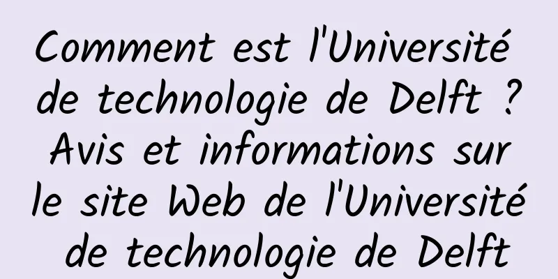 Comment est l'Université de technologie de Delft ? Avis et informations sur le site Web de l'Université de technologie de Delft