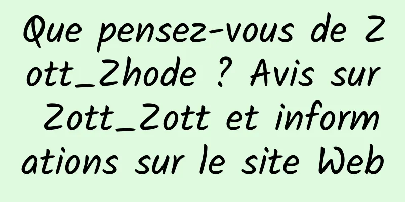 Que pensez-vous de Zott_Zhode ? Avis sur Zott_Zott et informations sur le site Web