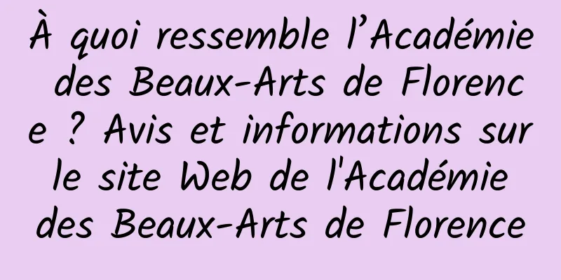 À quoi ressemble l’Académie des Beaux-Arts de Florence ? Avis et informations sur le site Web de l'Académie des Beaux-Arts de Florence
