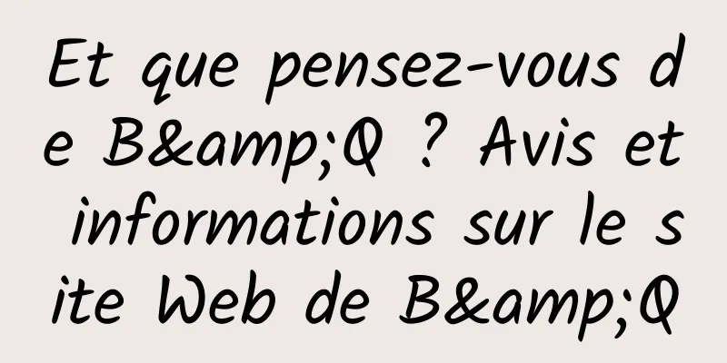 Et que pensez-vous de B&Q ? Avis et informations sur le site Web de B&Q