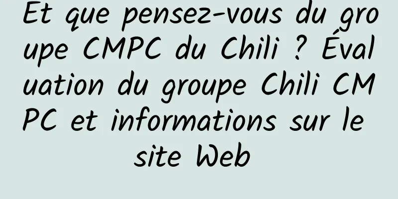 Et que pensez-vous du groupe CMPC du Chili ? Évaluation du groupe Chili CMPC et informations sur le site Web 