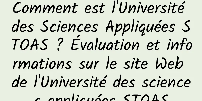 Comment est l'Université des Sciences Appliquées STOAS ? Évaluation et informations sur le site Web de l'Université des sciences appliquées STOAS